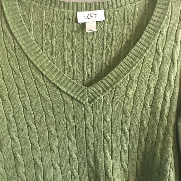 Ann Taylor LOFT light green rabbit hair sweater - Picture 3 of 6